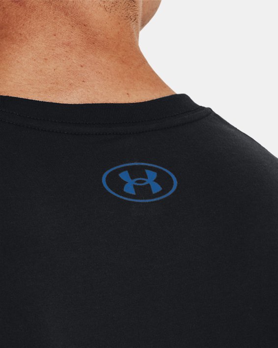 Men's UA Schematic Ball Football Short Sleeve in Black image number 3